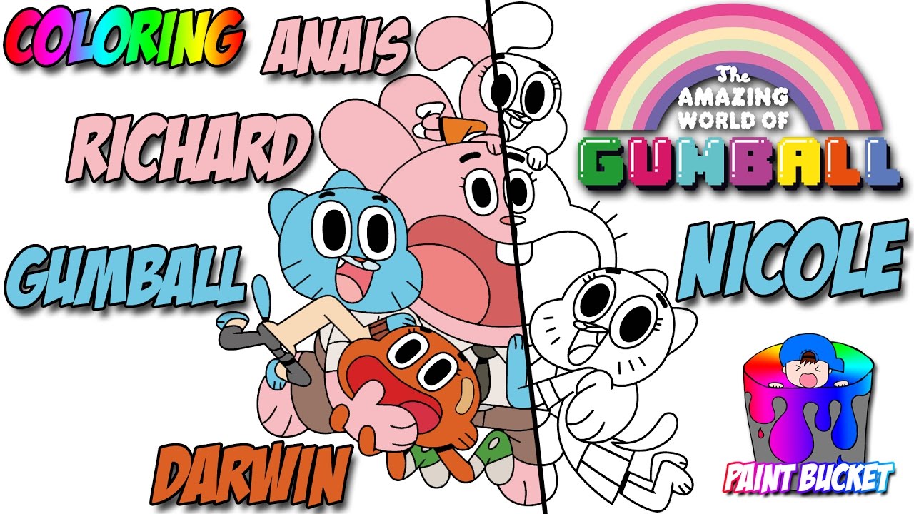 The amazing world of gumball coloring page â cartoon network coloring book for kids to learn colors