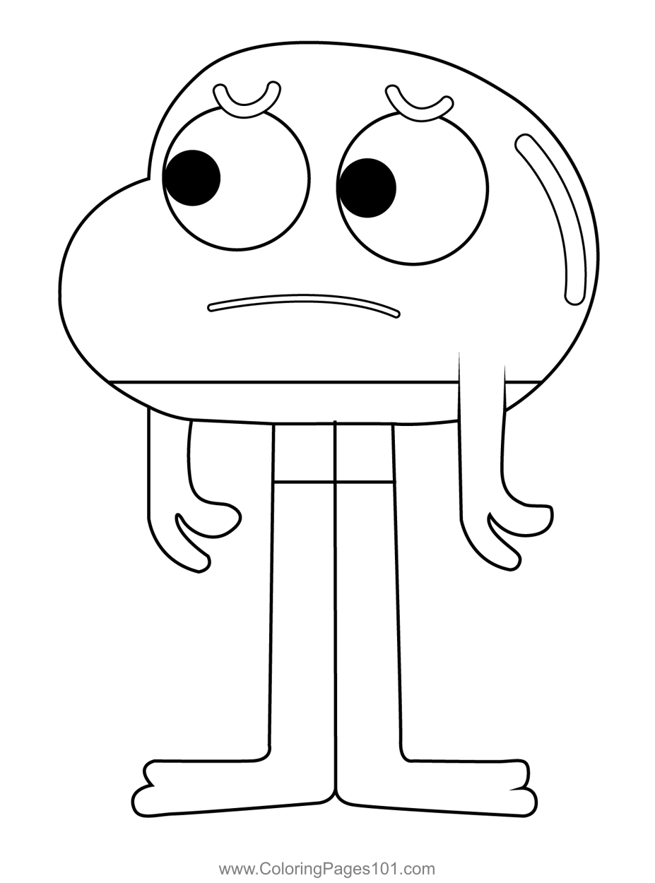 Ribbit the amazing world of gumball coloring page for kids