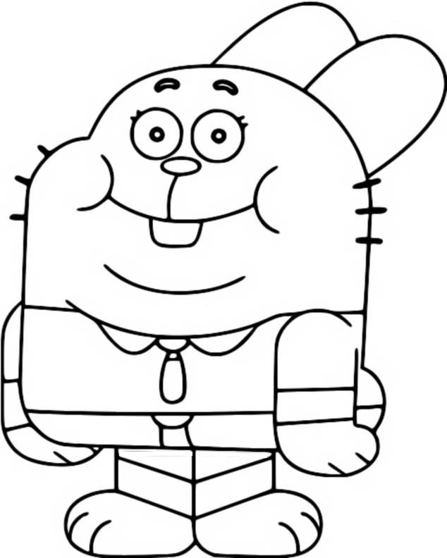 Coloring page the amazing world of gumball richard watterson