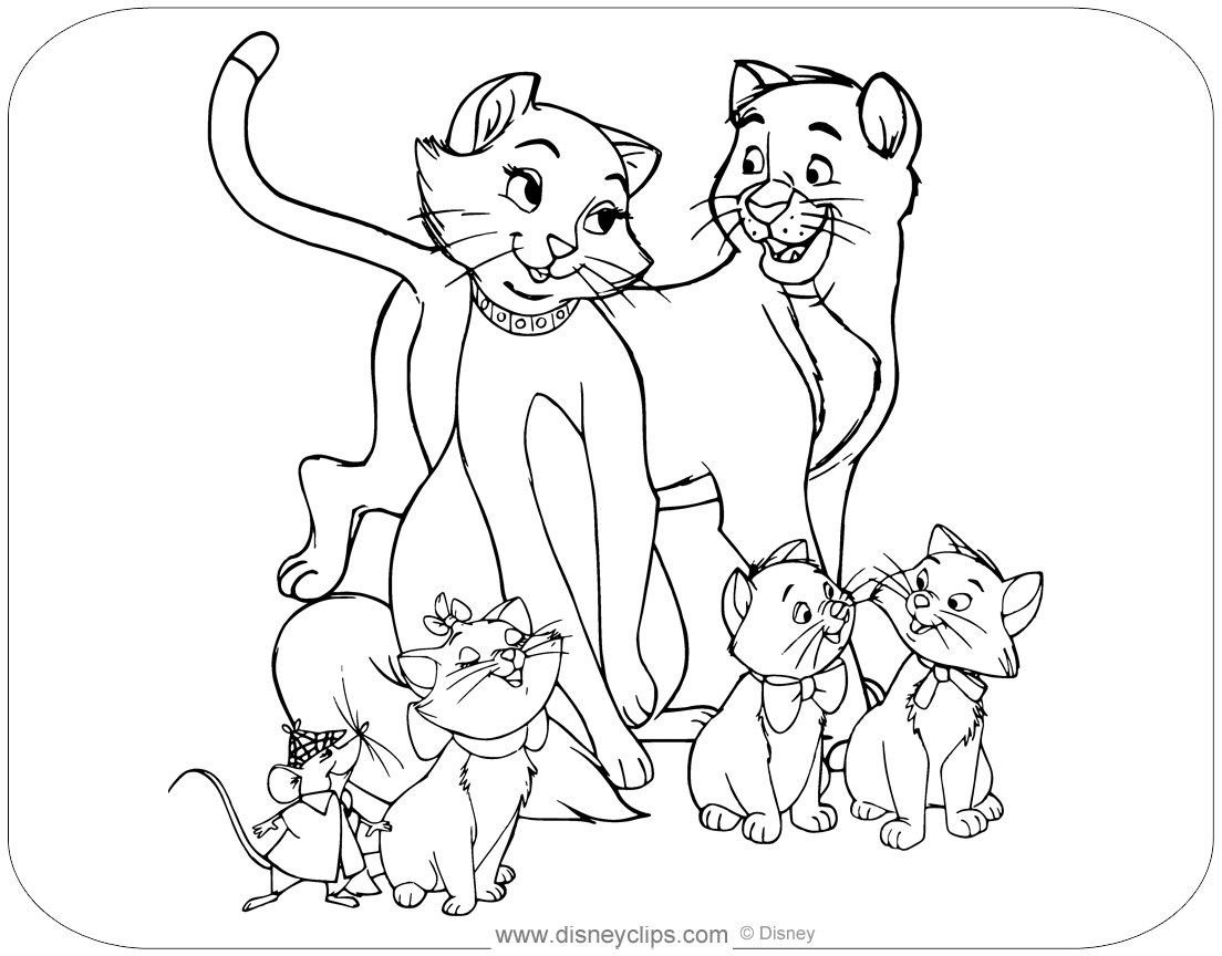 Printable the aristocats coloring pages