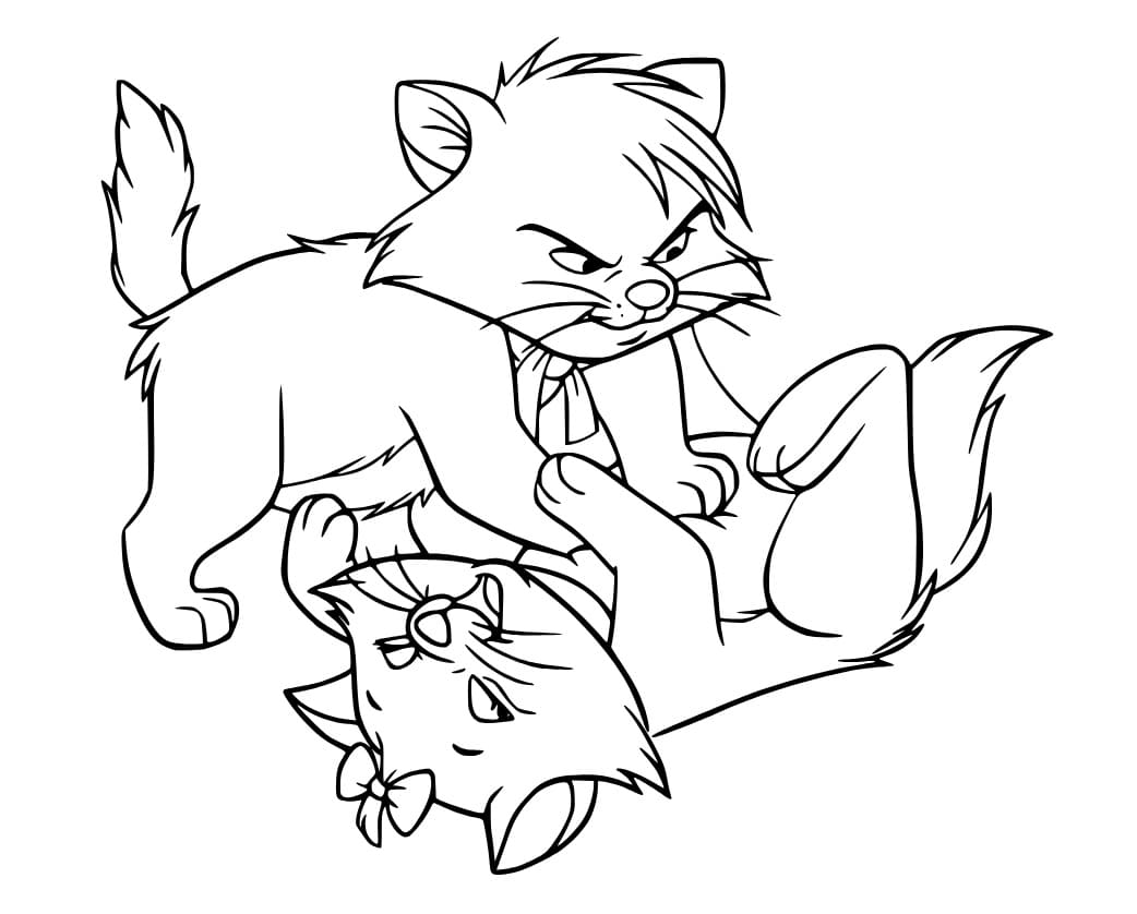 The aristocats berlioz and marie coloring page