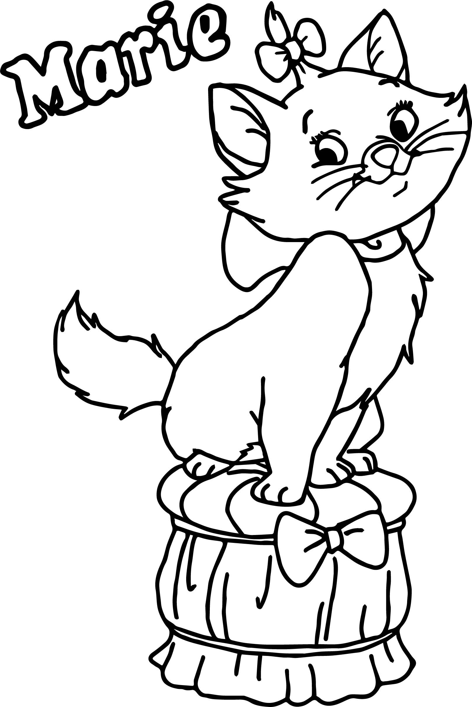 Disney the aristocats marie coloring page