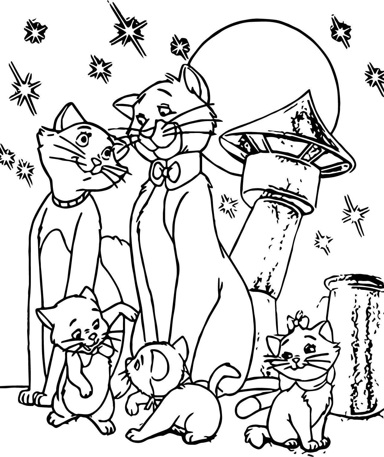 Nice family disney the aristocats coloring page disney coloring pages cartoon coloring pages owl coloring pages