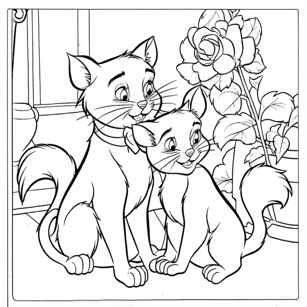 Aristocats coloring page printable fun for kids ðâ