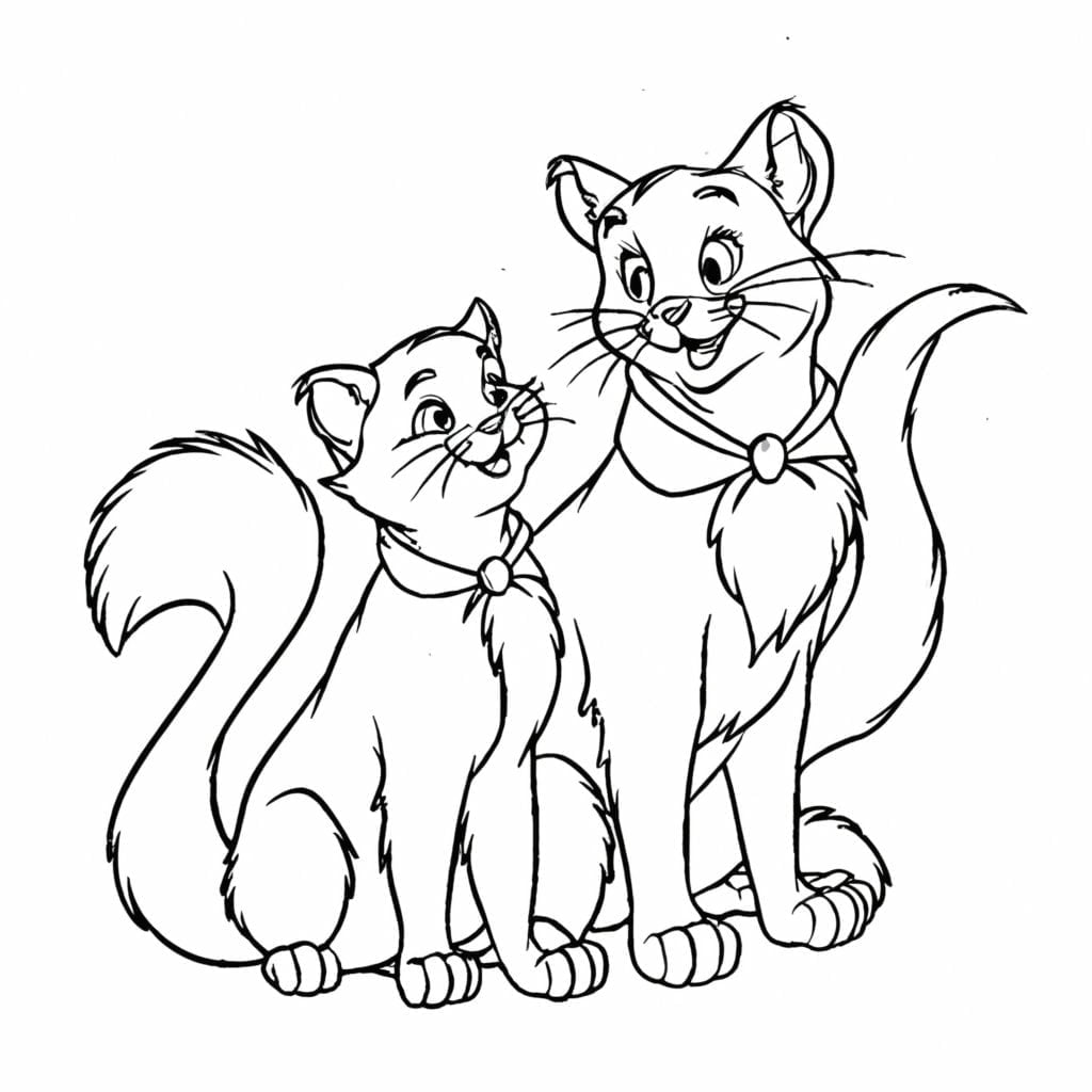 Aristocats coloring page printable fun for kids ðâ