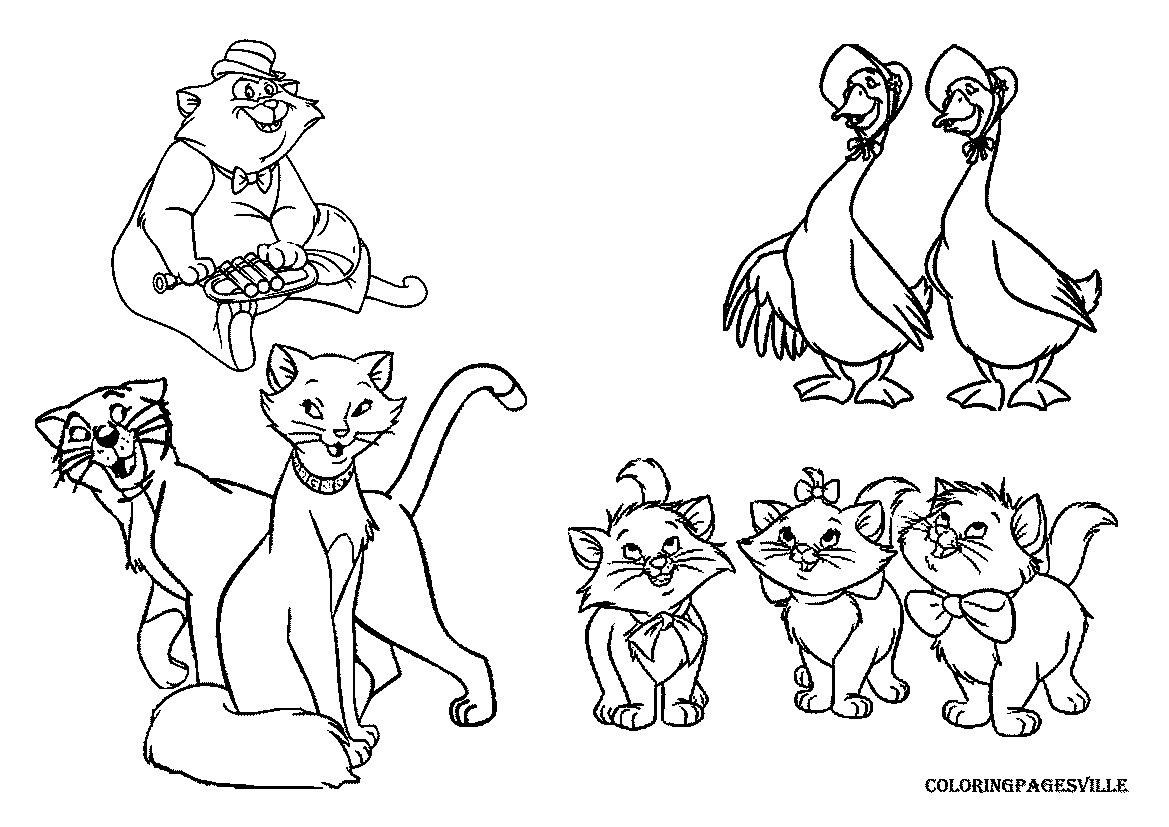 The aristocats coloring pages