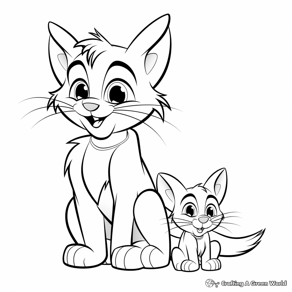 Cat cartoon coloring pages