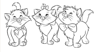 Free cat coloring pages for feline fans