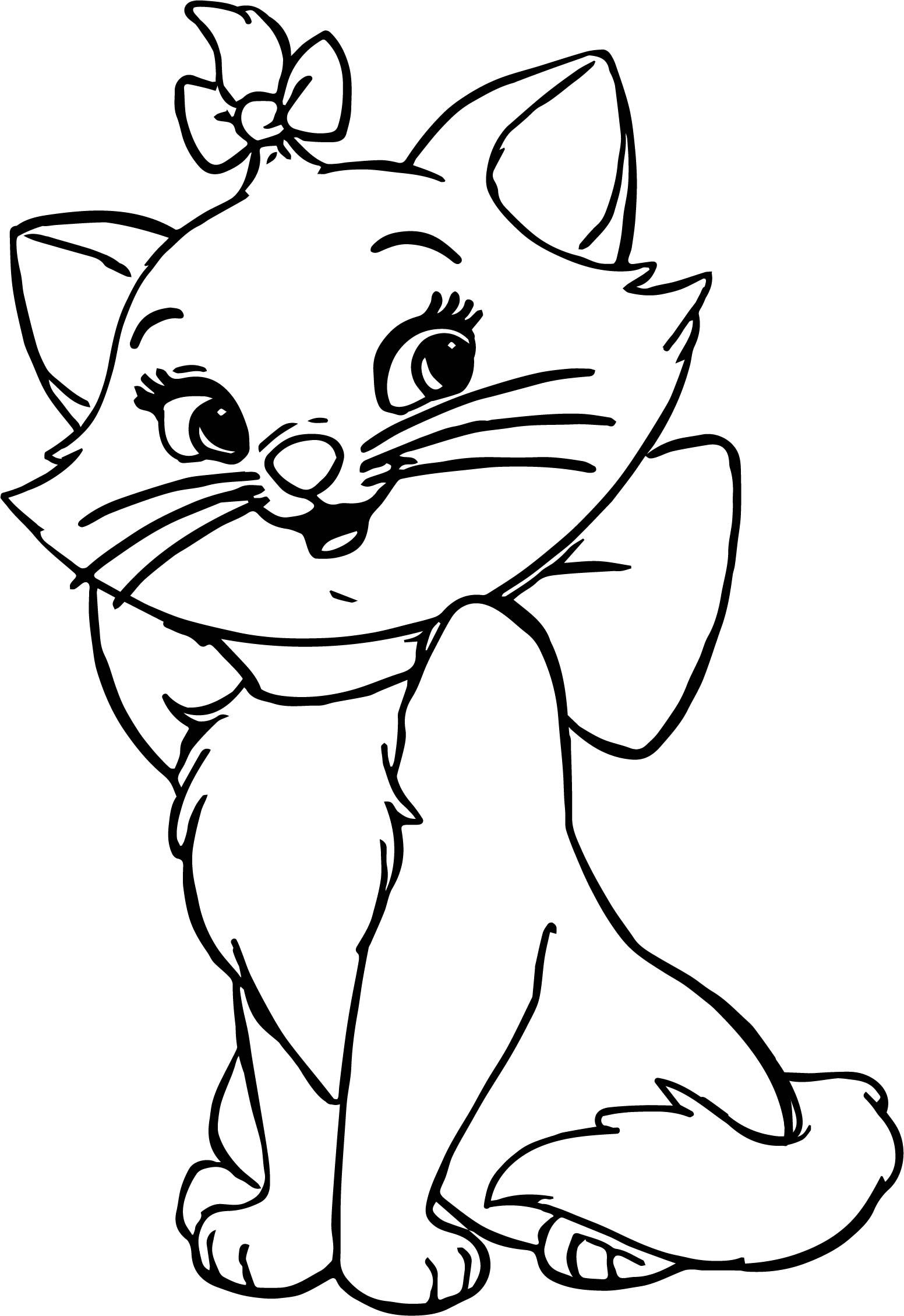 Cute disney the aristocats waiting coloring page