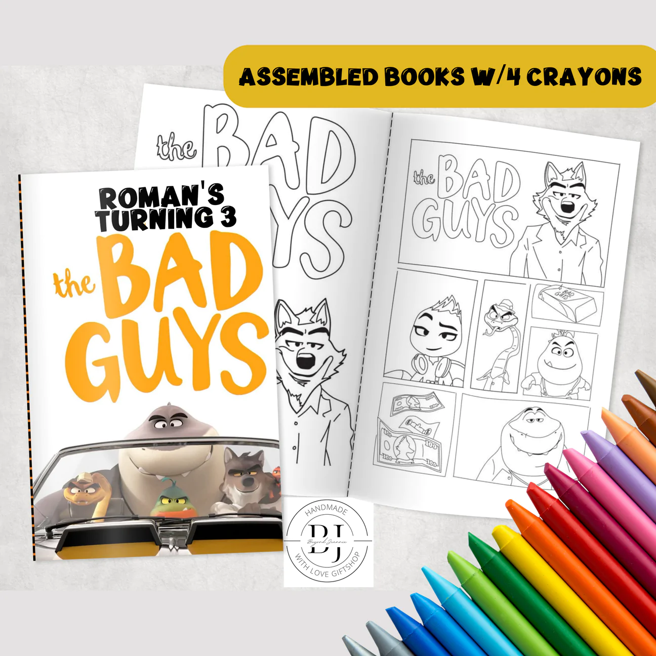 The bad guys customized coloring books