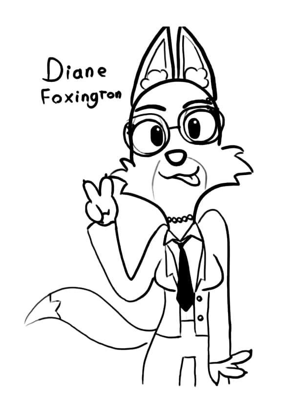 Diane foxington the bad guys coloring page