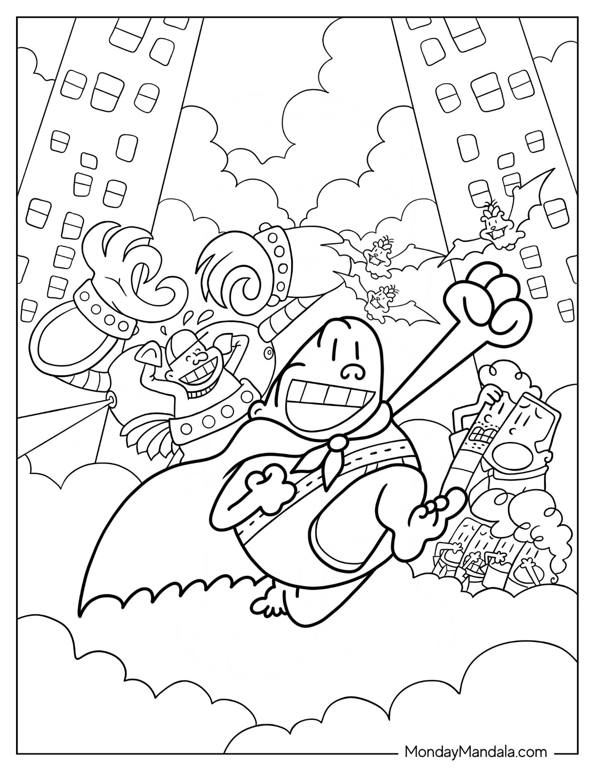 Captain underpants coloring pages free pdf printables