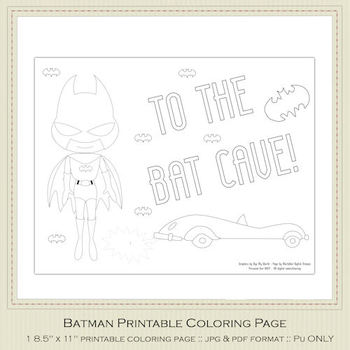 Batman printable coloring page by marlodee designs tpt