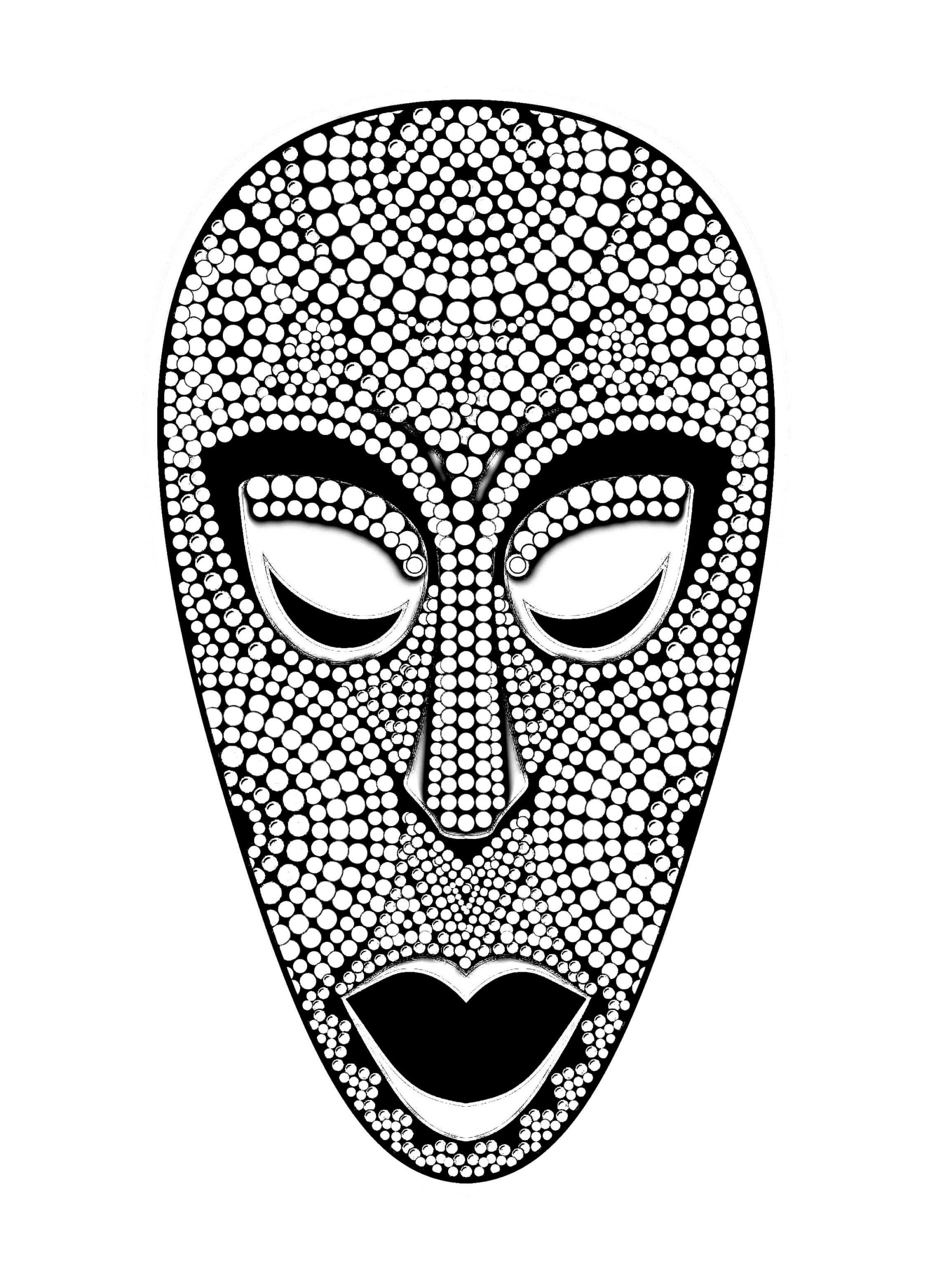 Mask coloring pages