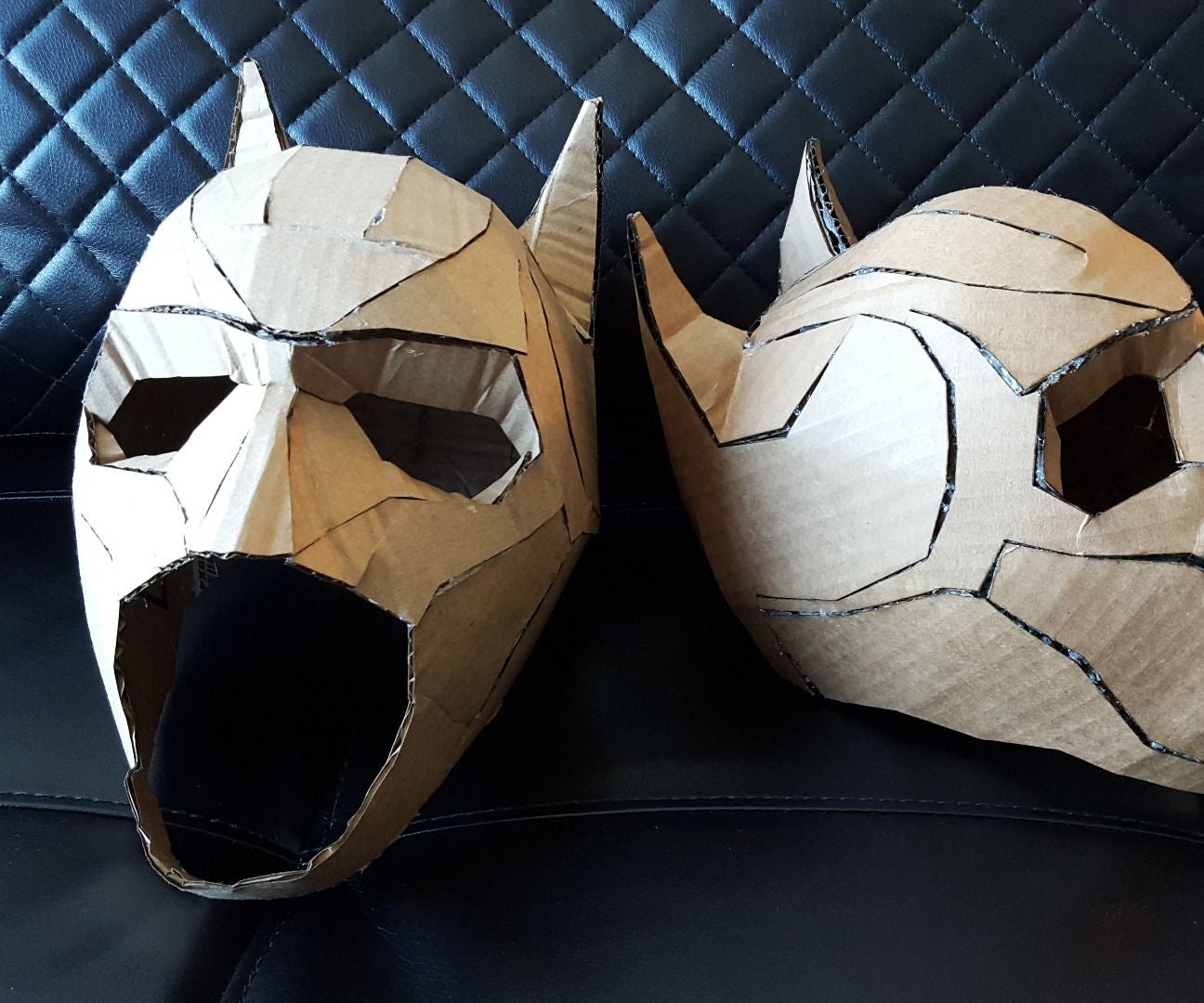 Cardboard batman cowl steps with pictures