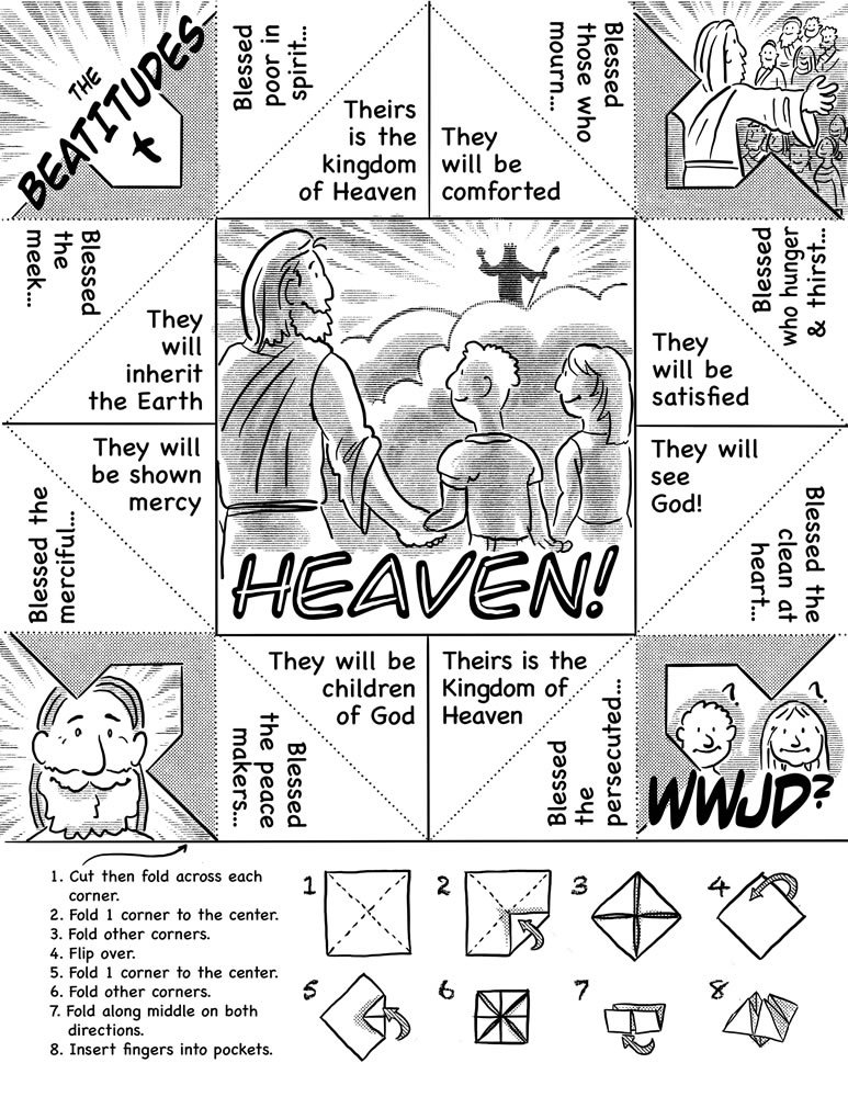 Beatitudes cootie catcher activity â paradise found studio