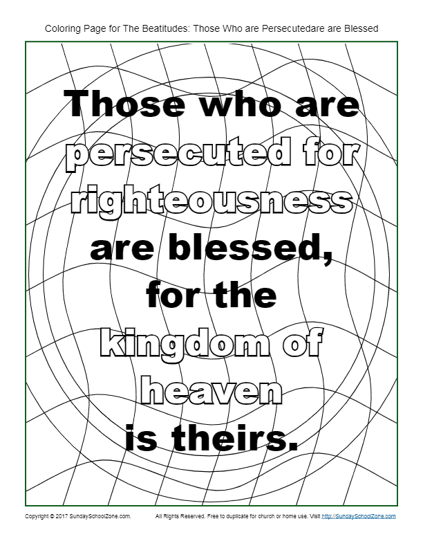 Those who are persecuted beatitudes coloring page