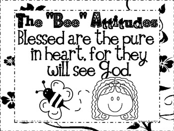 The beatitudes song posters coloring sheets and writing activity