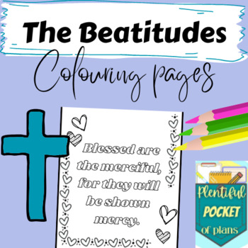 The beatitudes colouring pages by plentiful pocket of plans tpt