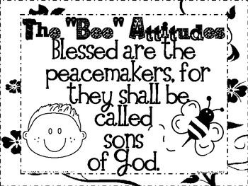 The beatitudes nkjv song posters coloring sheets and writing activity