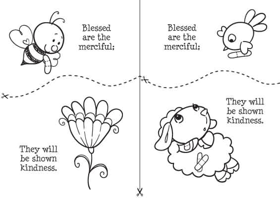 Beatitudes coloring puzzle match â