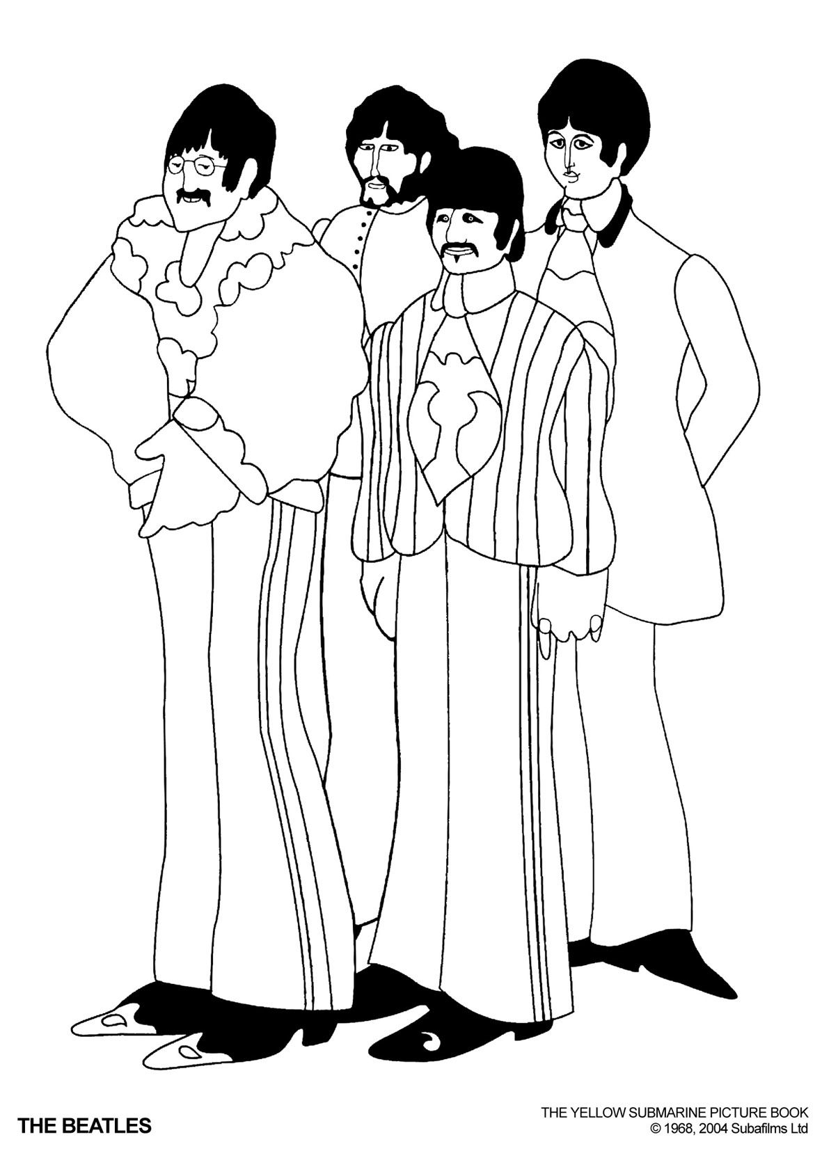 The beatles coloring pages