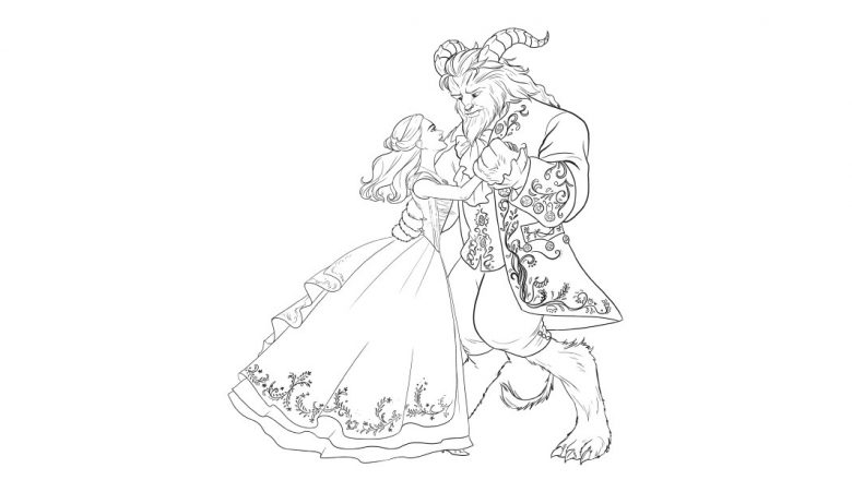 Say âbonjourâ to these beauty and the beast coloring pages