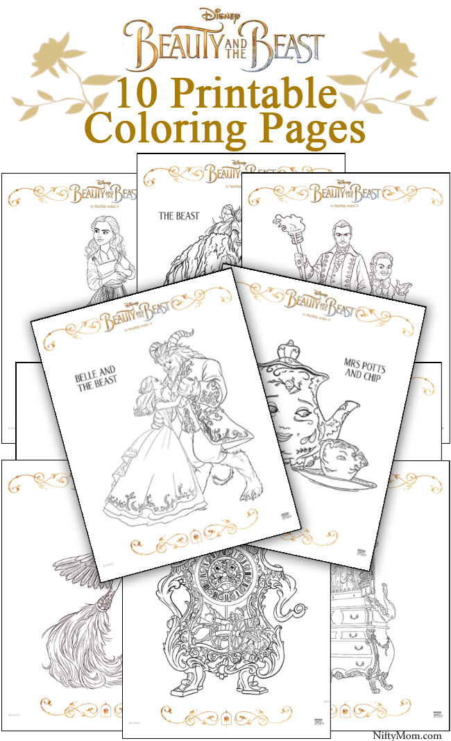 Beauty and the beast coloring pages â nifty mom