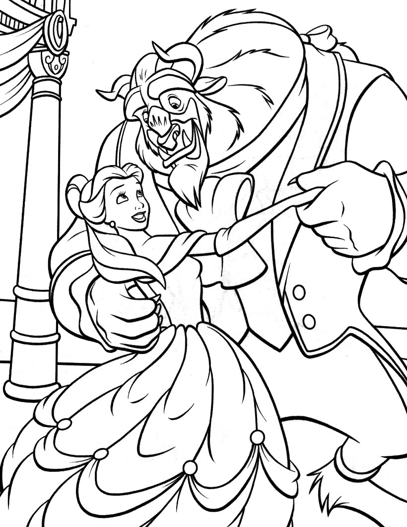 Free beauty and the beast coloring pages