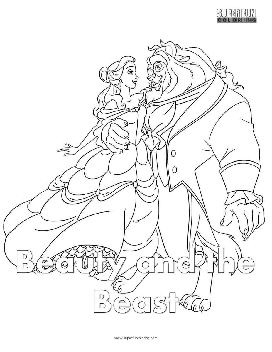 Beauty and the beast coloring page