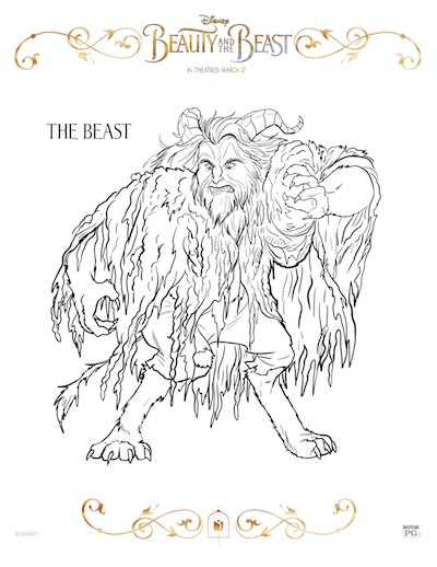 Beauty and the beast coloring pages