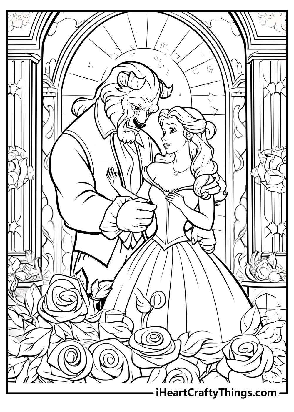 Beauty and the beast coloring pages free printables