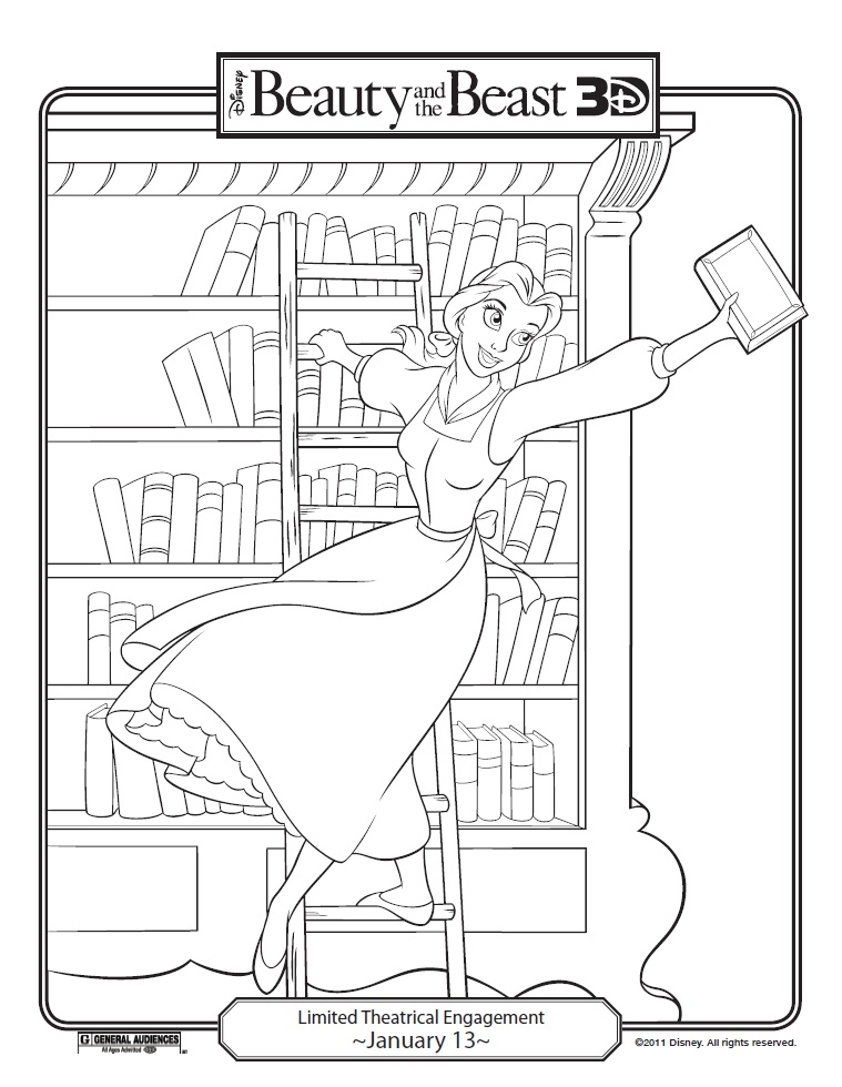 Beauty the beast d coloring pages