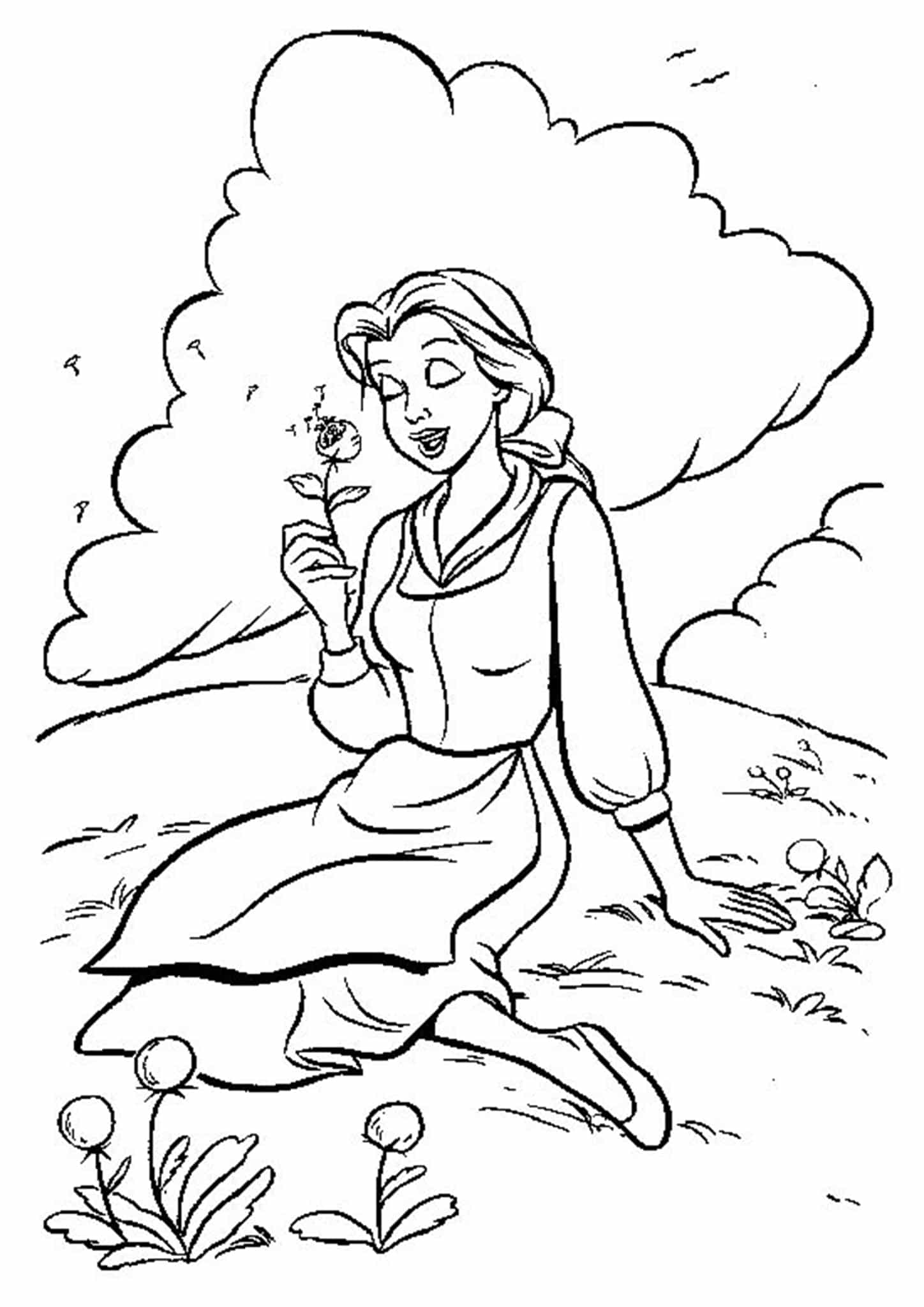 Free easy to print beauty and the beast coloring pages
