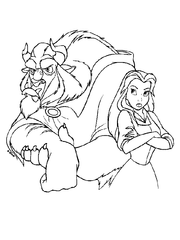 Free beauty and the beast coloring pages