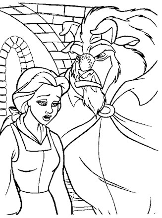 Beauty and the beast coloring page