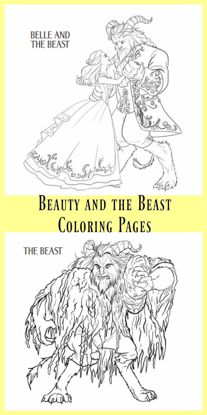 Beauty and the beast coloring pages