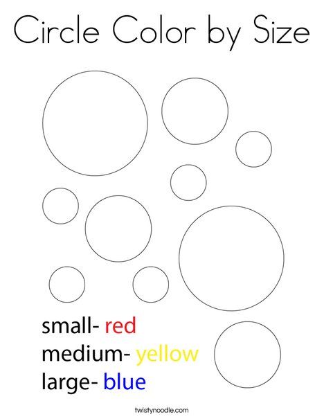 Circle color by size coloring page