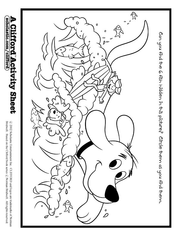 Fun and educational clifford printable activity sheet