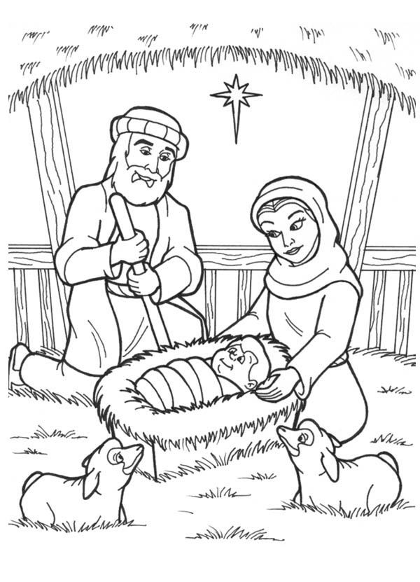 Jesus is born in a manger in nativity coloring page color luna nativity coloring pages jesus coloring pages nativity coloring