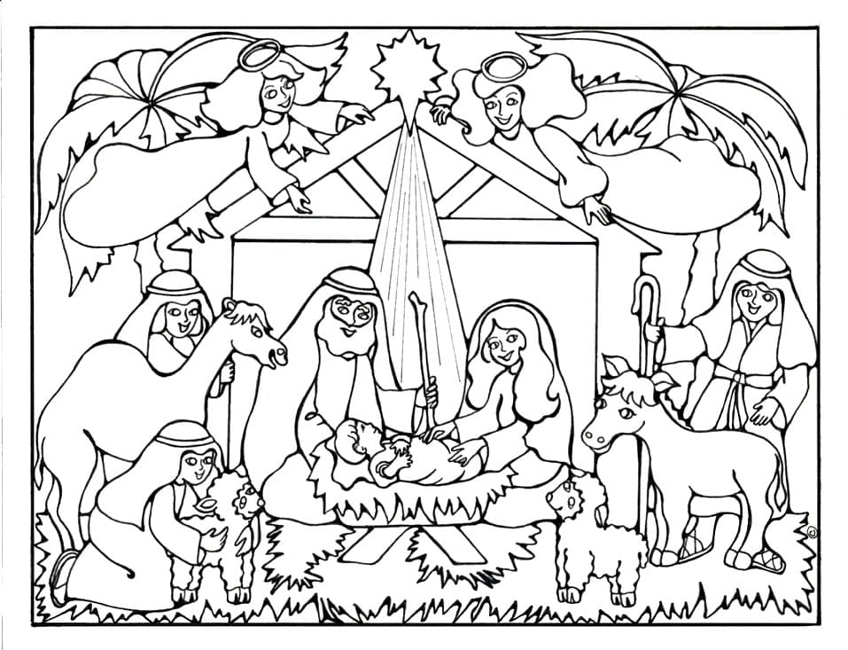 Baby jesus picture coloring page