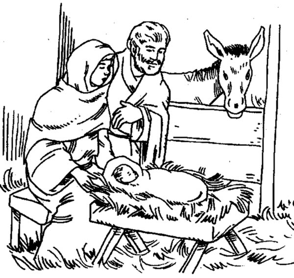 Born of jesus of nazareth in nativity coloring page color luna