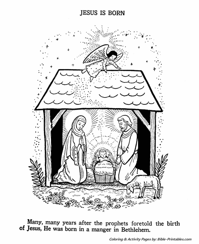 The birth of jesus new testament coloring pages