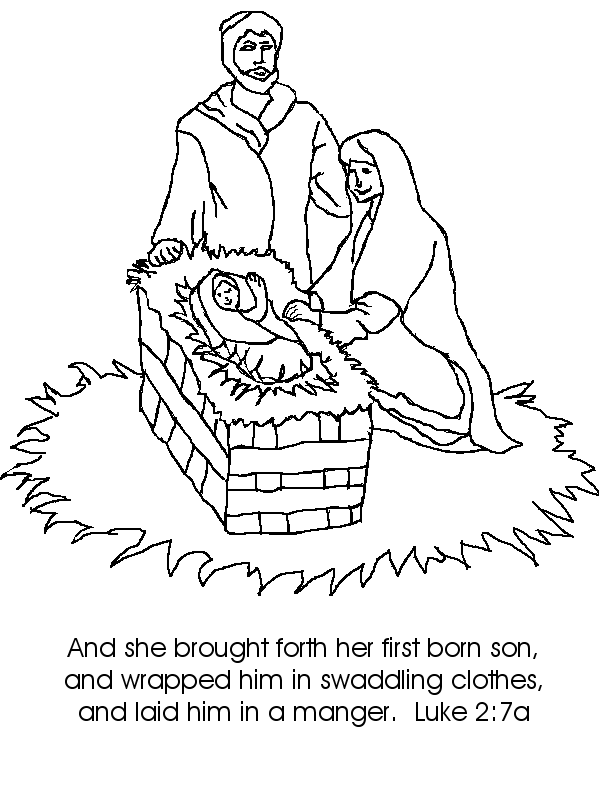 The birth of jesus coloring page