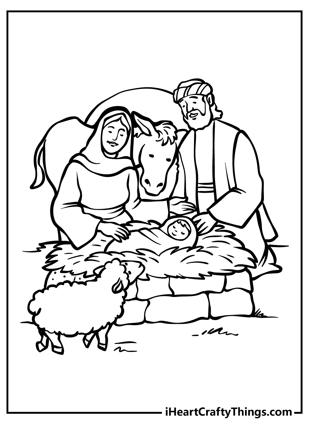 Nativity coloring pages free printables