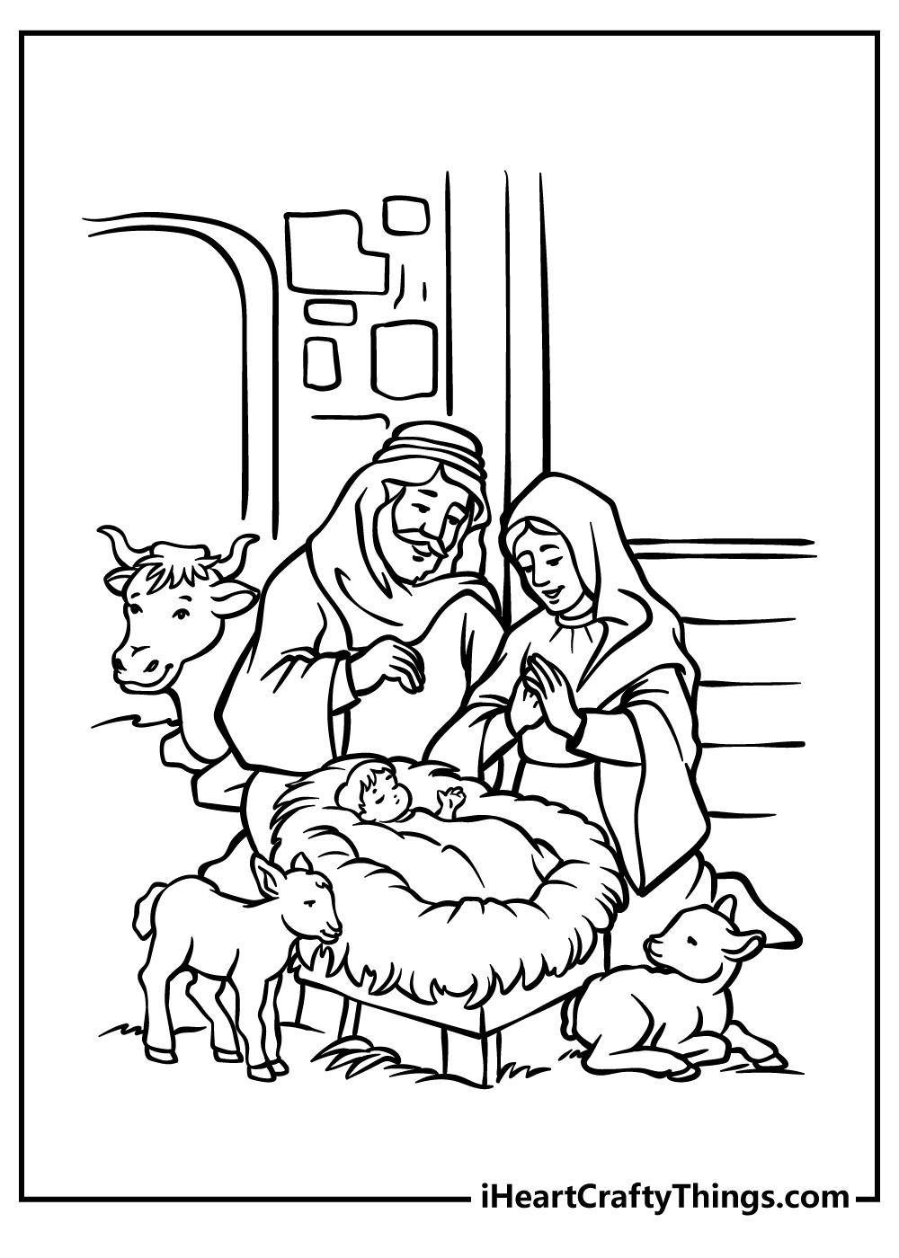 Nativity coloring pages free printables