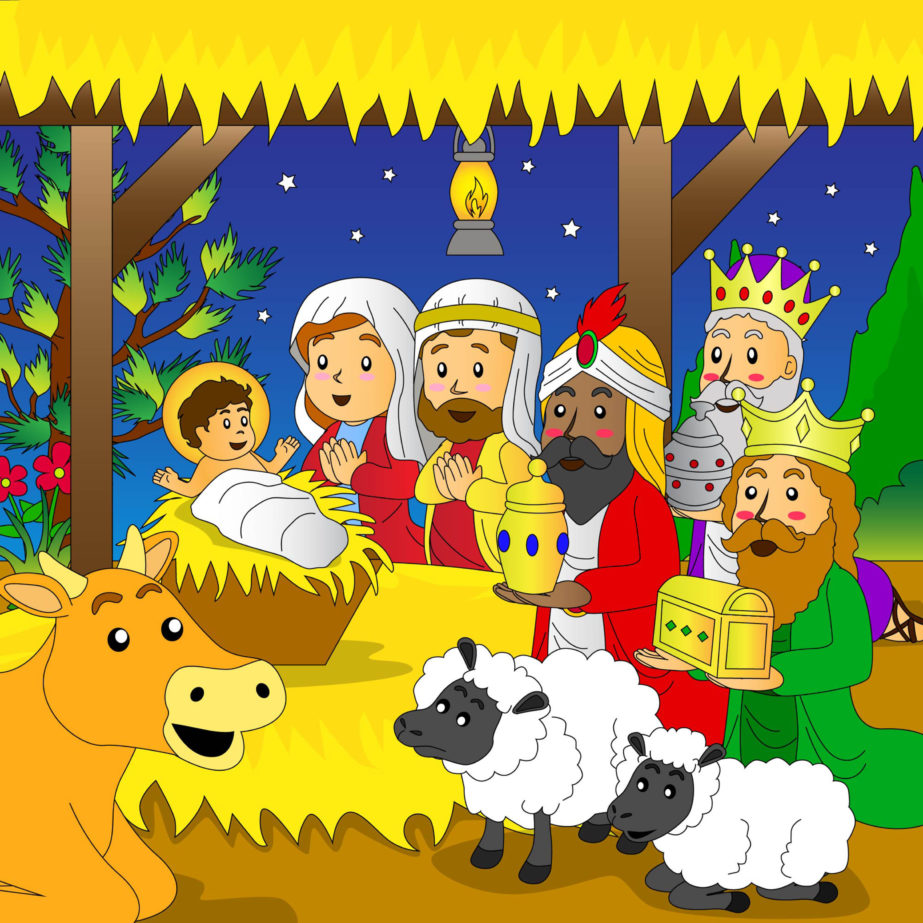 Printable birth of jesus coloring page