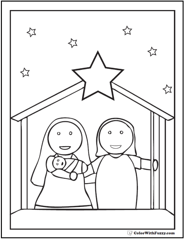 Kids christmas coloring pictures â nativities merry christmas