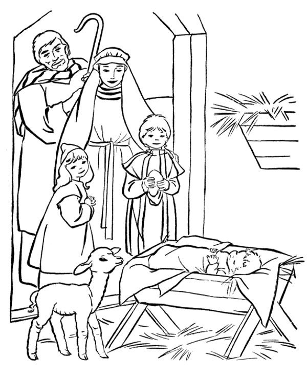 Birth of jesus coloring page