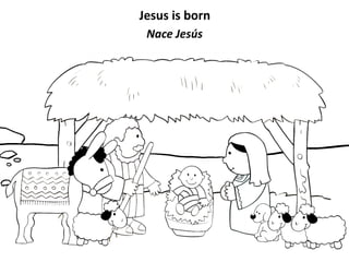 Nativity coloring pages little children